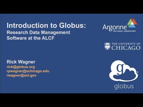 Introduction to Globus: Research Data Management Software at the ALCF