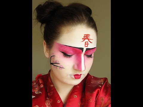 Geisha Kabuki Japanese  Makeup  for Halloween  YouTube