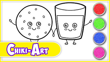 Chiki Art | How to Draw Cookies and Milk | Cute Drawings Videos for Kids