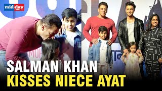 Salman Khan Kisses Aayush Sharma's Kids at 'Ruslaan' Premiere; Newlyweds Pulkit-Kriti attend
