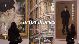 Working on a commission, exploring the city, meeting new artists 🌷 artist diaries, cozy art vlog 💕