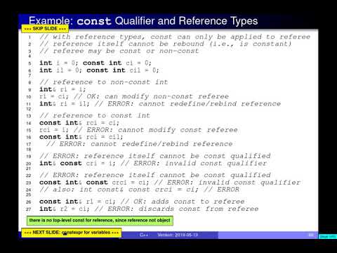 Video: In c++ il qualificatore const può essere applicato?