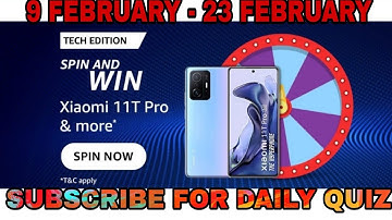 Amazon Tech Edition Spin And Win Quiz Answers Today l Win 10000 Amazon Pay Balance l 9 February 2022