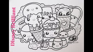 Kawaii Ice Creams Emojis Relaxing and Creative Coloring l Disney Brilliant