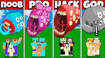 Minecraft Battle: FAMILY TRAIN EATER FAMILY SCP HOUSE BUILD NOOB vs PRO vs HACKER vs GOD - Animation