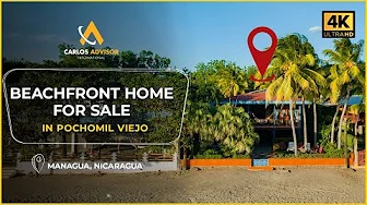 Beachfront Home for Sale in Pochomil Viejo | Pool, Garden & Ocean View | U$290,000