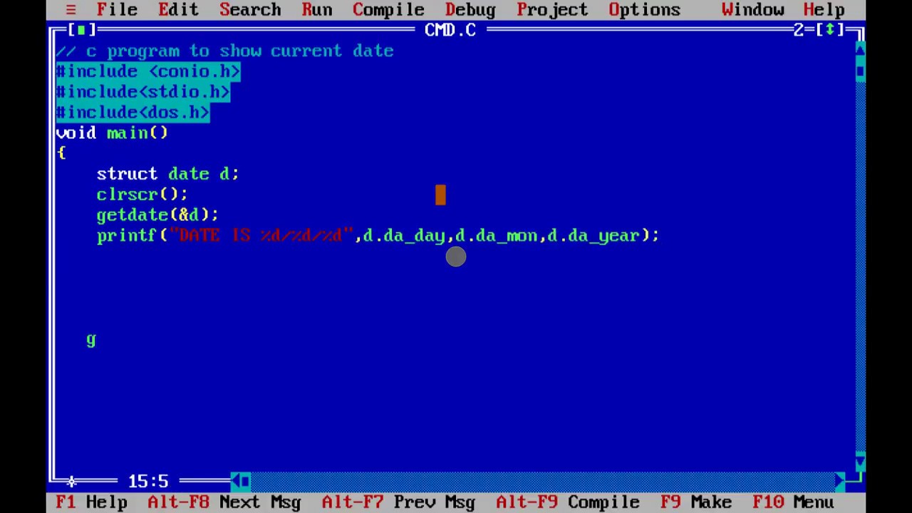 C Program To Show Current Date In Any Format Daily Codes YouTube