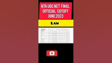 ugc net Law June 2023 final cutoff / ugc net Law official cutoff / net cutoff June 2023 #ntaugcnet