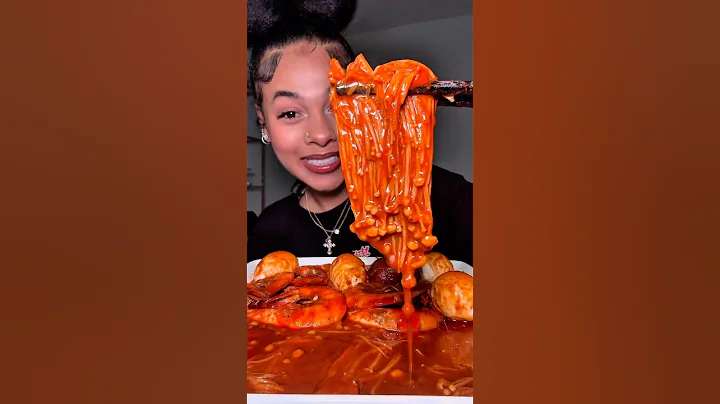 Shrimp boil w/ enoki mushrooms. #shorts