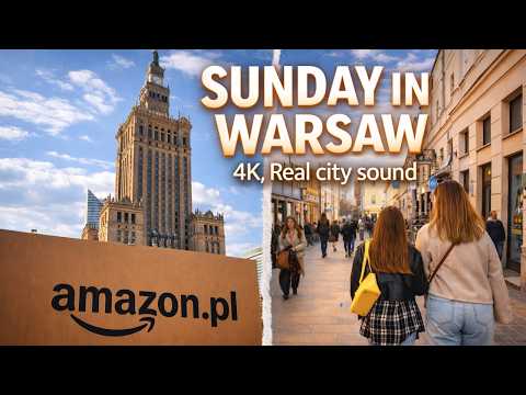 Sunday Walk in Warsaw [4K] – Vistula River to City Center