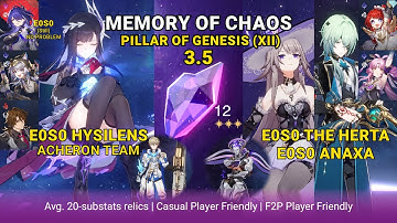 E0S0 The Herta & E0S0 Anaxa vs Lygus | Memory of Chaos v3.5 Floor 12 | Honkai Star Rail