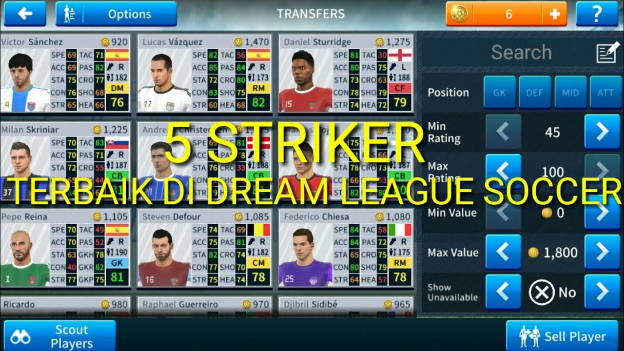 5 PEMAIN STRIKER TERBAIK DI DREAM LEAGUE SOCCER 2019 YouTube