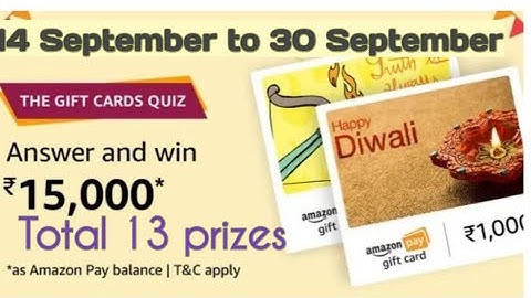 Amazon gift cards quiz | Win 15000 rupees ,Amazon daily quiz, Amazon today quiz answer