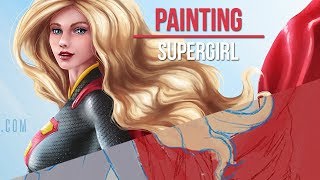 Supergirl - Commission - Steps Digital Painting Tutorial