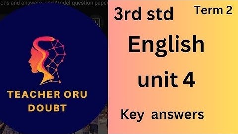 3rd std English workbook answers | 3rd english term 2 unit 4 workbook answers 2024 - 2025