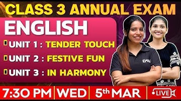 Class 3 English Public Exam | Tender Touch | Festive Fun | In Harmony | Exam Winner Class 3