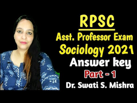 rpsc Assistant Professor exam sociology answer key 2021 @Swats Passion  PART 1