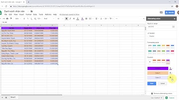 Cách định dạng màu nền xen kẽ nhau trong Google Sheets