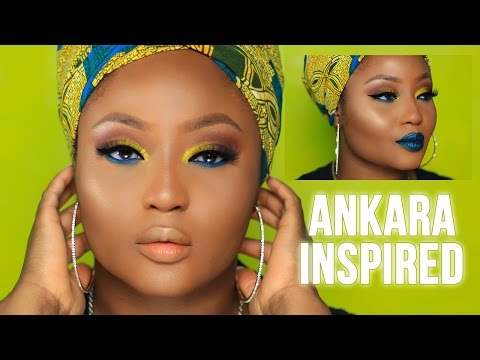 summer-yellow-blue-ankara-inspired-makeup-tutorial-|-youkeyy