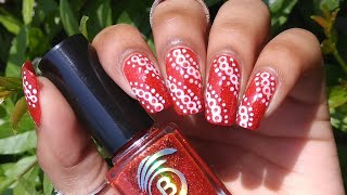 Elegant dotting nail art | nail art with toothpick