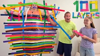 Duct Taping My Sister To The Wall With 100 Layers Of Duct Tape