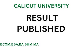 RESULT PUBLISHED/ CALICUT UNIVERSITY/THIRD SEMESTER/LATEST RESULTS UPDATE /DISTANCE /IMPORTANT