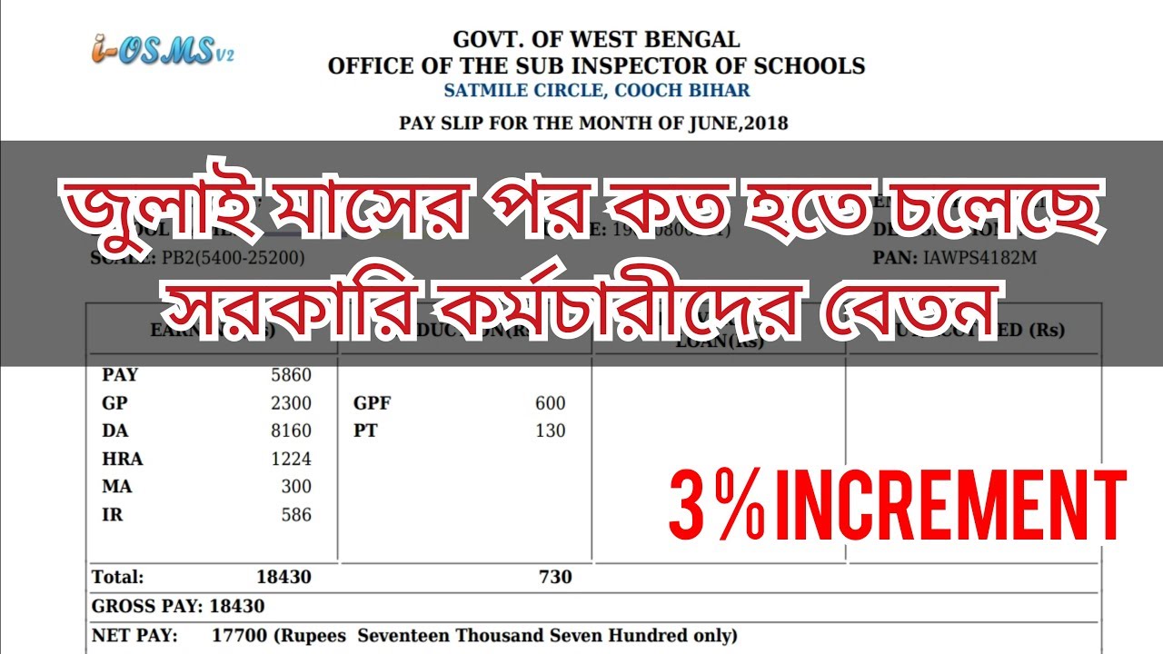 How to calculate 3% increment in salary for Government ...