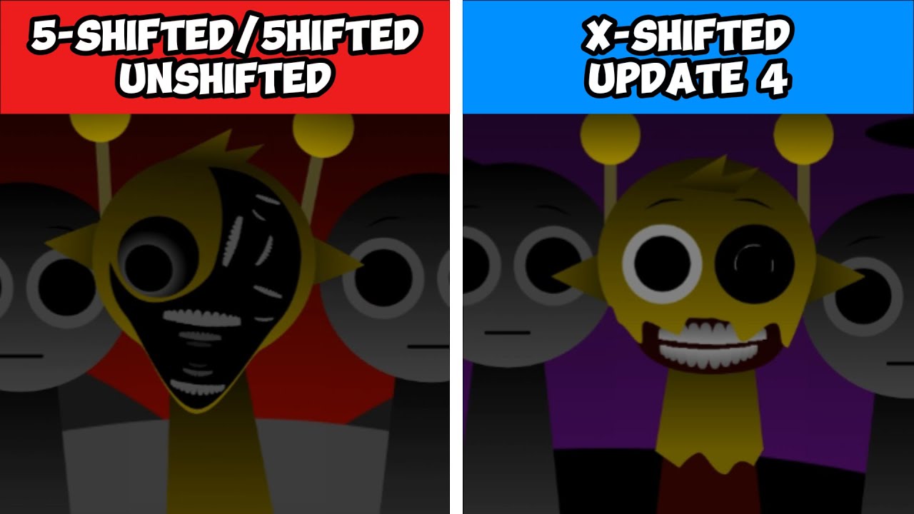 Incredibox Sprunki 5-Shifted/5hifted (UNSHIFTED) против X-shifted Update 4