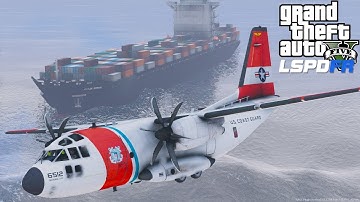 GTA 5 LSPDFR Coastal Callouts Action Packed Search & Rescue Mission With Coast Guard C-27J Airplane