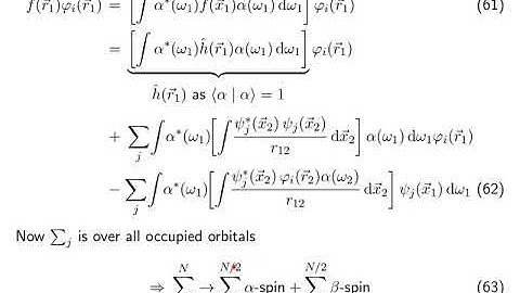 VK 20 Hartree Fock 9: Restricted Hartree-Fock equations