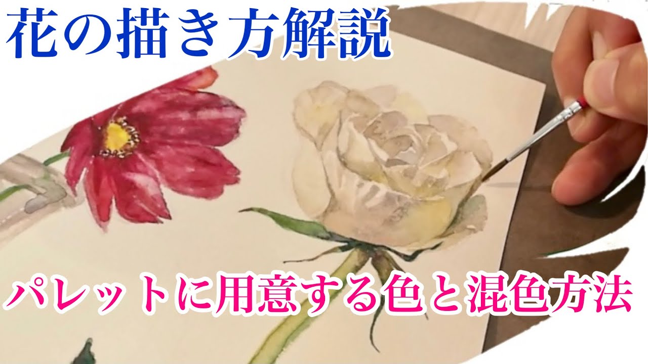 楽しく練習水彩画 Hane 花の描き方 薔薇やコスモス マーガレットなど コツを掴んで絵具を扱いましょう Youtube