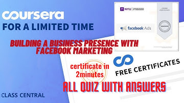 Building a Business Presence With Facebook Marketing, All Quiz with Answers.
