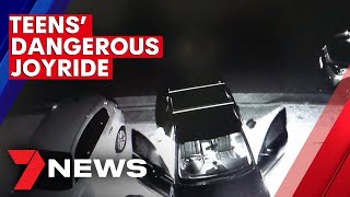 The moment four teens steal luxury car | 7NEWS