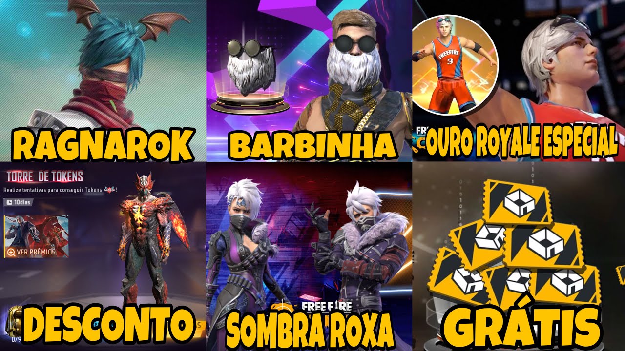 BARBINHA DE VOLTA AO FREE FIRE?-BANDEIRÃO,NOVA SKIN,INCUBADORA 3 EM 1  FF,SOMBRA ROXA,DUNK MASTER!! 