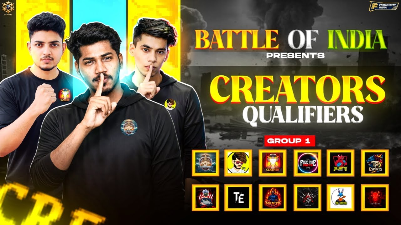 BATTLE OF INDIA | DAY-1 | CREATOR QUALIFIER | PRESENTED BY - SSG ESPORTS 🇮🇳