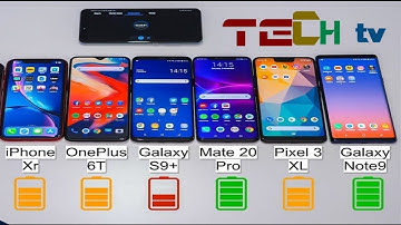 OnePlus 6T vs Mate 20 Pro vs Note9 vs Pixel 3 XL vs iPhone XS / XR BATTERY Test! |