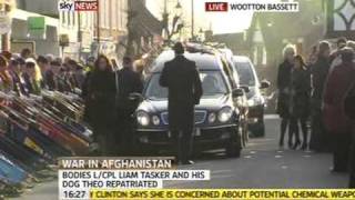 The repatriation of LCpl Liam Tasker and his Expo dog Theo