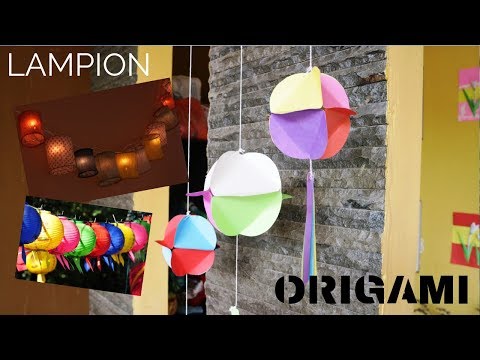 Cara membuat lampion dari kertas origami prakarya TK SD