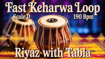 Fast Keherwa Loop | Tabla Rhythm | 190 BPM | Scale D | Bhajans, Songs #rhythm #riyazwithtabla