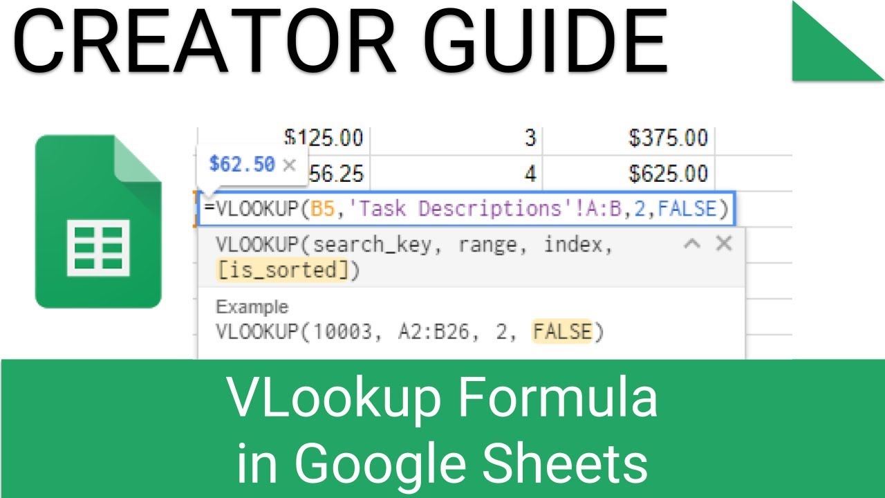 VLookup Formula In Google Sheets YouTube VLookup Formula In Google Sheets YouTube