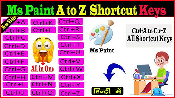 Ms Paint Ctrl+A to Ctrl+Z Shortcut Keys 2024🔥 | Ms Paint Shortcut Keys | Computer Shortcut Keys