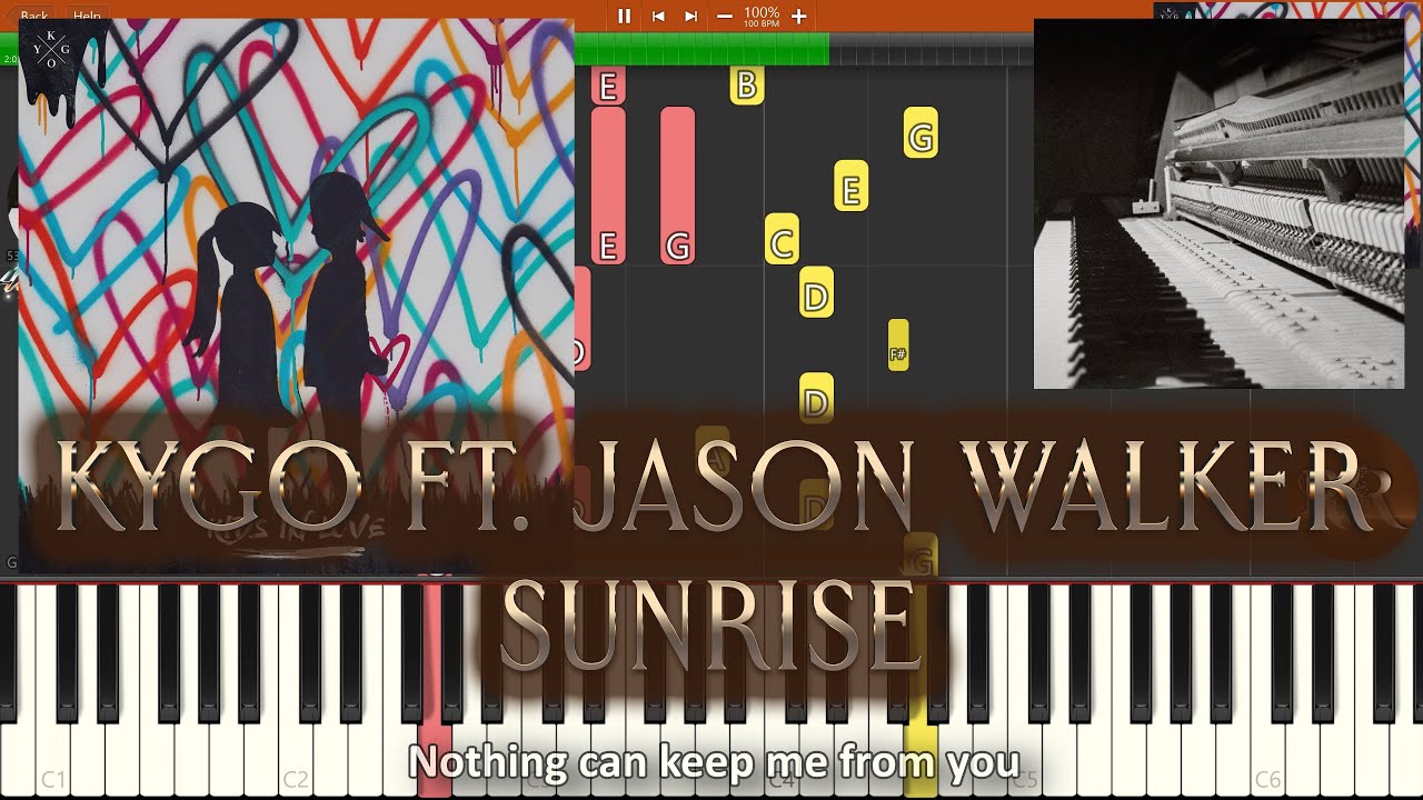 Kygo ft. Jason Walker - Sunrise Synthesia Piano Tutorial | Accompaniment