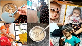 Tulasi pot painting//junnu making//semiya upma recipe//Day vlog