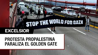 Protesta proPalestina en el puente Golden Gate de San Francisco
