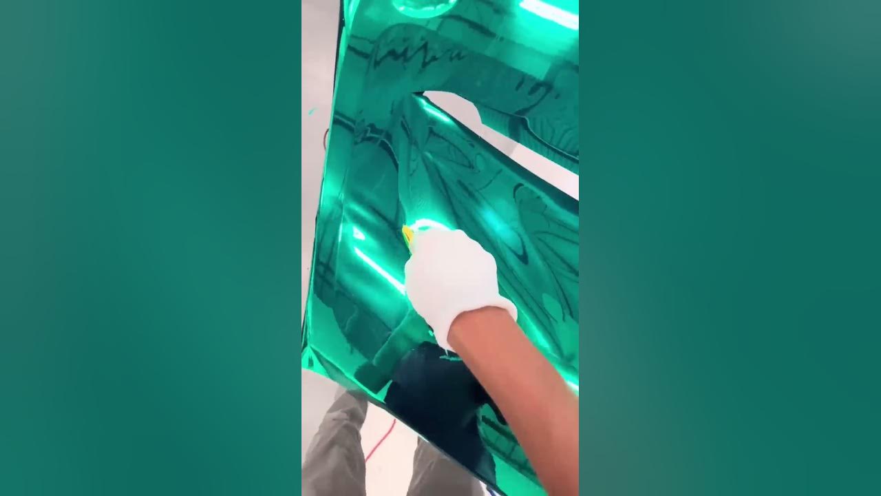 Satisfying Chrome Wrap 🗡✨😎 #chrome #satisfying #vinylwrap #carwrapping