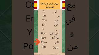 حروف الجر باللغة الاسبانية - preposiciones en español español spanish إسباني learnspanish