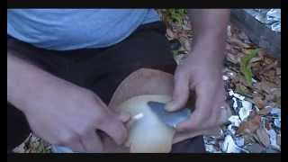 HOW TO Sharpen stone Arrowheads. SCARY SHARP!