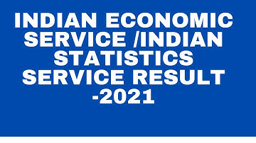 Indian Statistic Service Result-2021//Indian Economic service result 2021//UPSC RESULT-2021