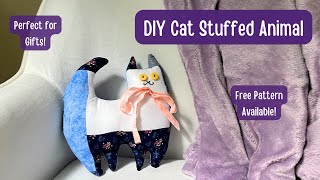 Sew a Cat Stuffed Animal | Free Pattern for Sewing a Cat Plush | Easy DIY Cat Themed Gifts