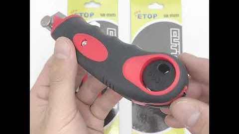 Dao rọc giấy chống va đập ETOP, dao trổ 5 lưỡi 18x100mm nhựa ABS cứng chắc cắt giấy, rọc băng keo